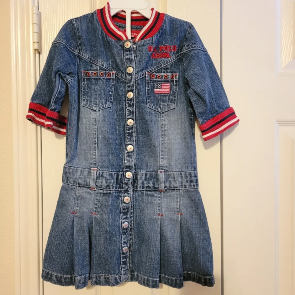 US POLO ASSN. Denim Dress Girl's Size 6 - Jean Dress